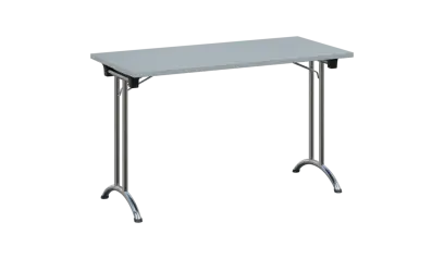 SLC 125 chrom skládací jednací stůl 1250x600, deska 25 mm, podnož chrom, deska šedá